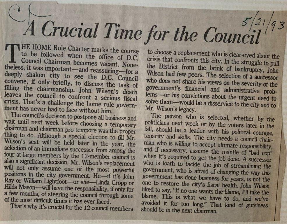 A Crucial Time for the Council