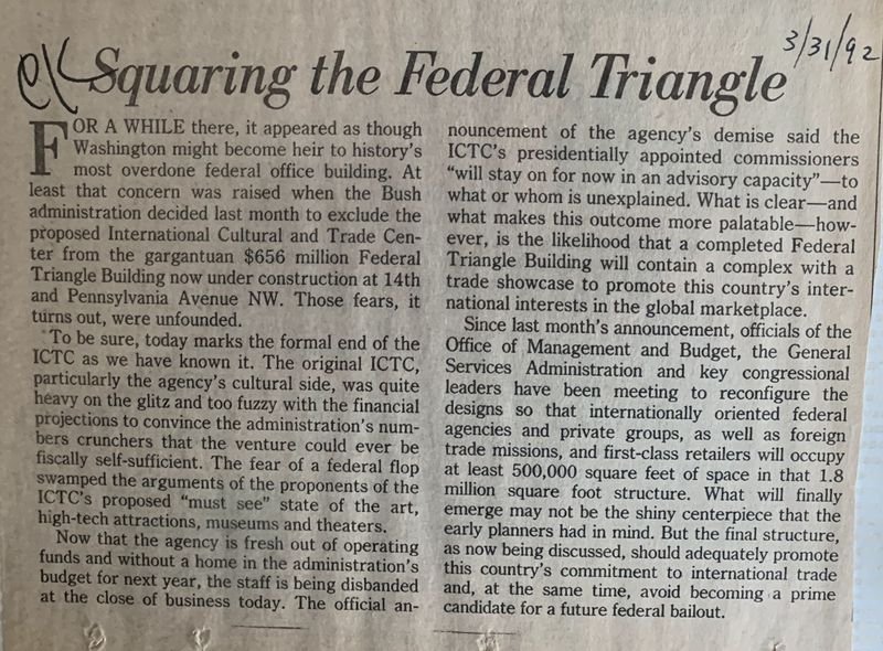 Squaring the Federal Triangle