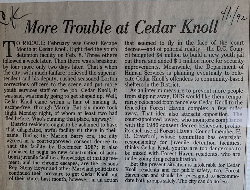 More Trouble at Cedar Knoll