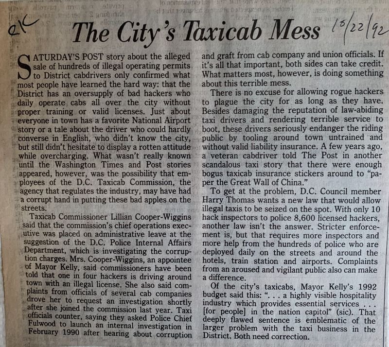 The City's Taxicab Mess