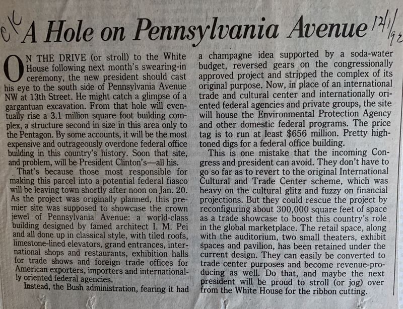 A Hole on Pennsylvania Avenue