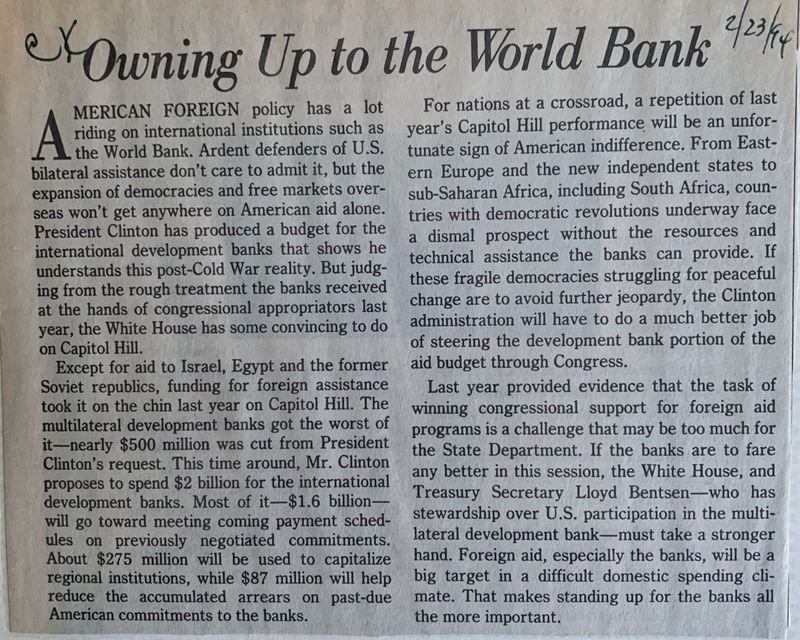 Owning Up to the World Bank