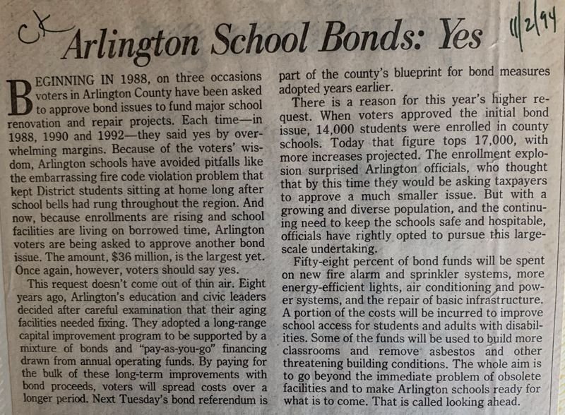 Arlington School Bonds: Yes