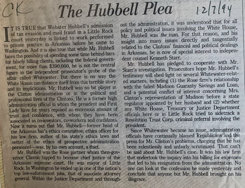 The Hubbell Plea