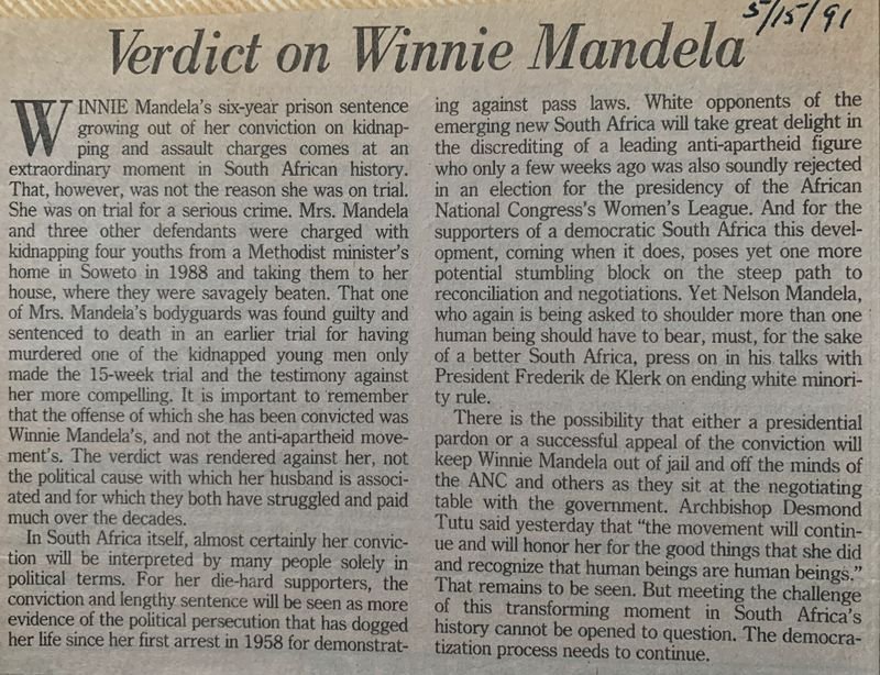 Verdict on Winnie Mandela