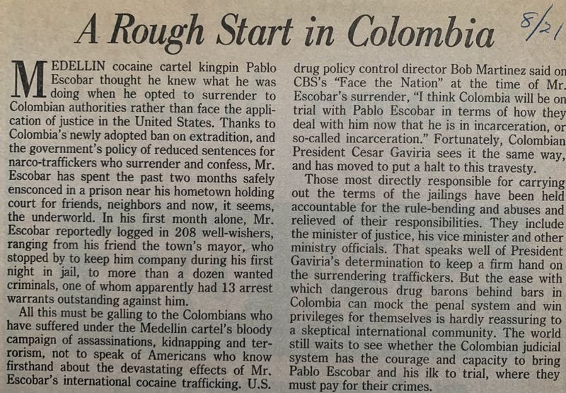 A Rough Start in Colombia