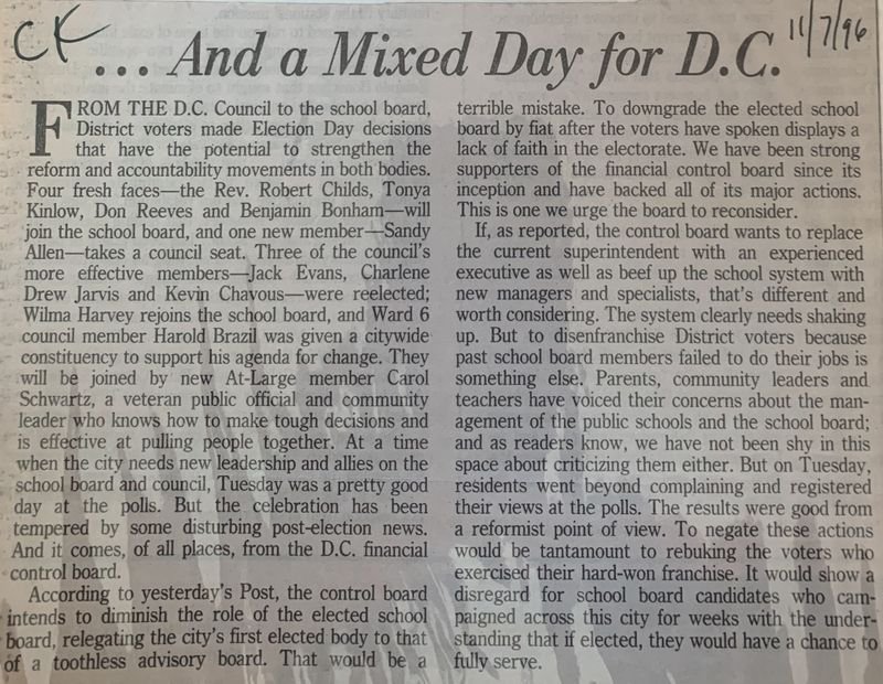 ... And a Mixed Day for D.C.