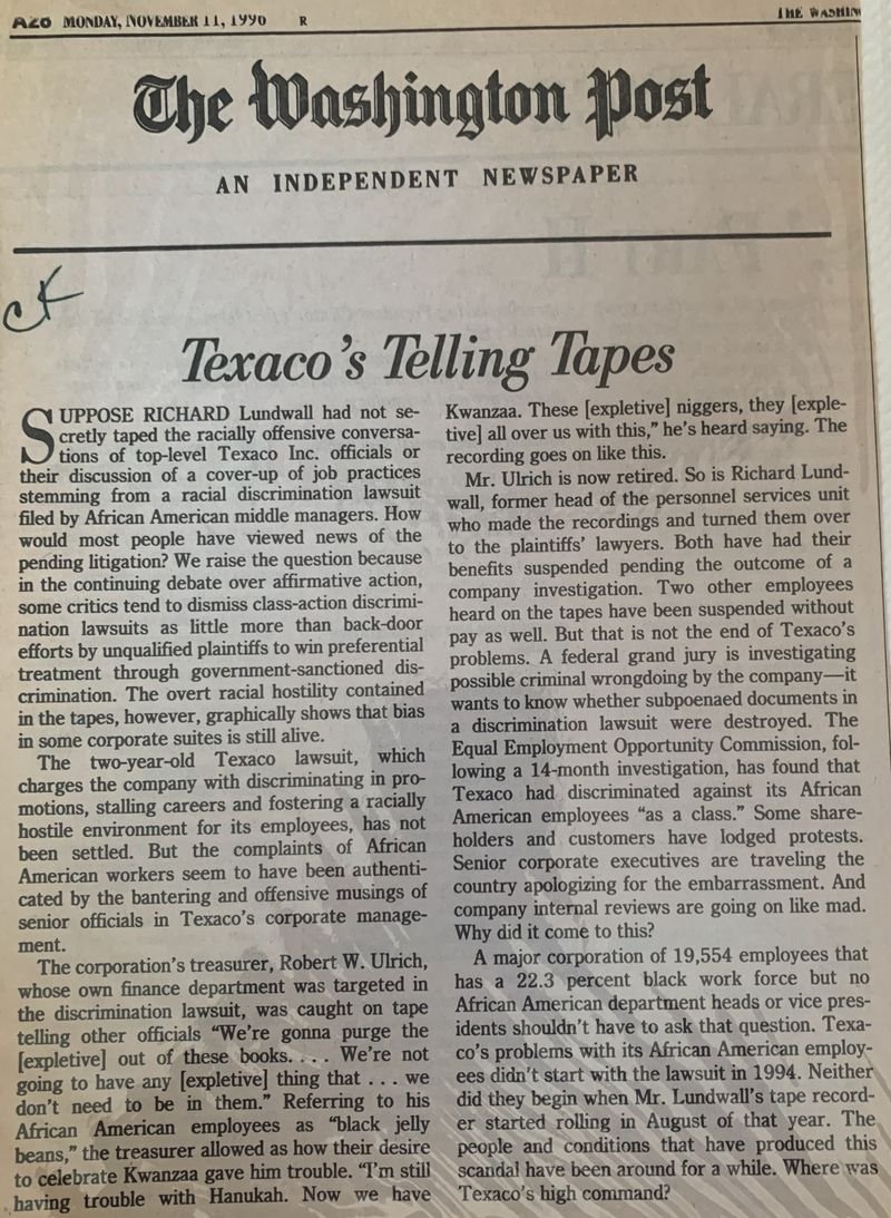 Texaco's Telling Tapes