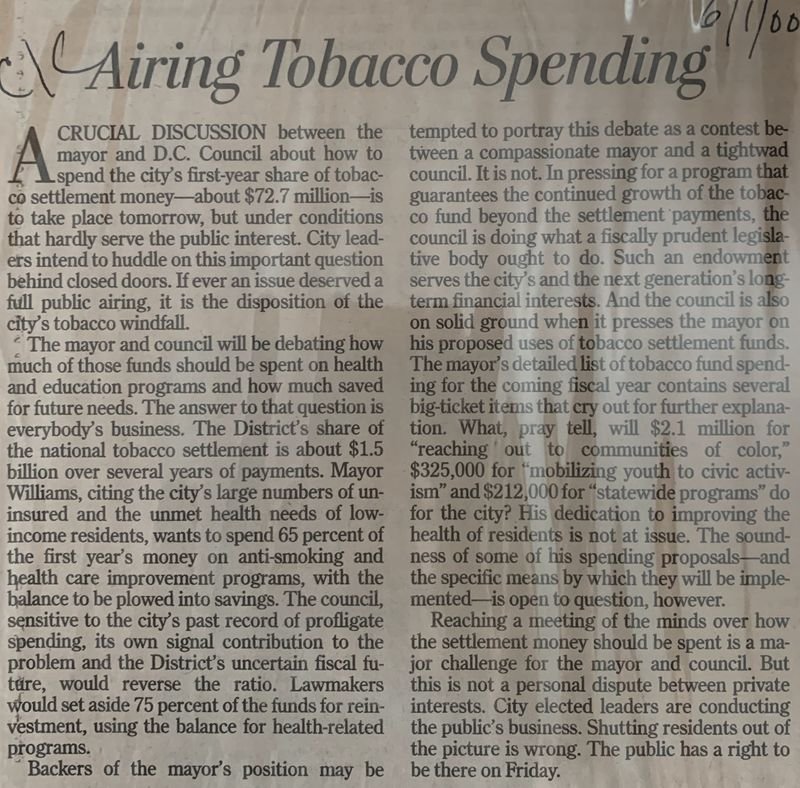 Airing Tobacco Spending