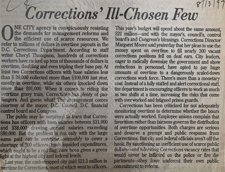 Corrections' Ill-Chosen Few