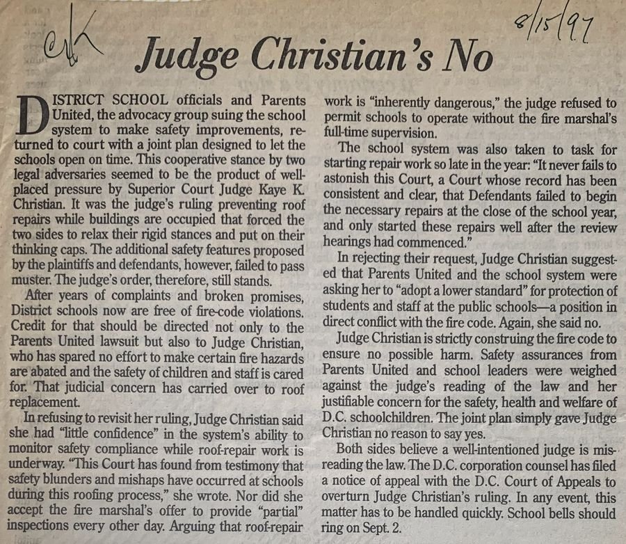 Judge Christian's No