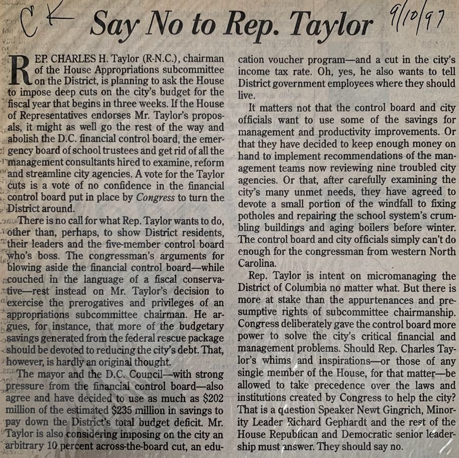 Say No to Rep. Taylor