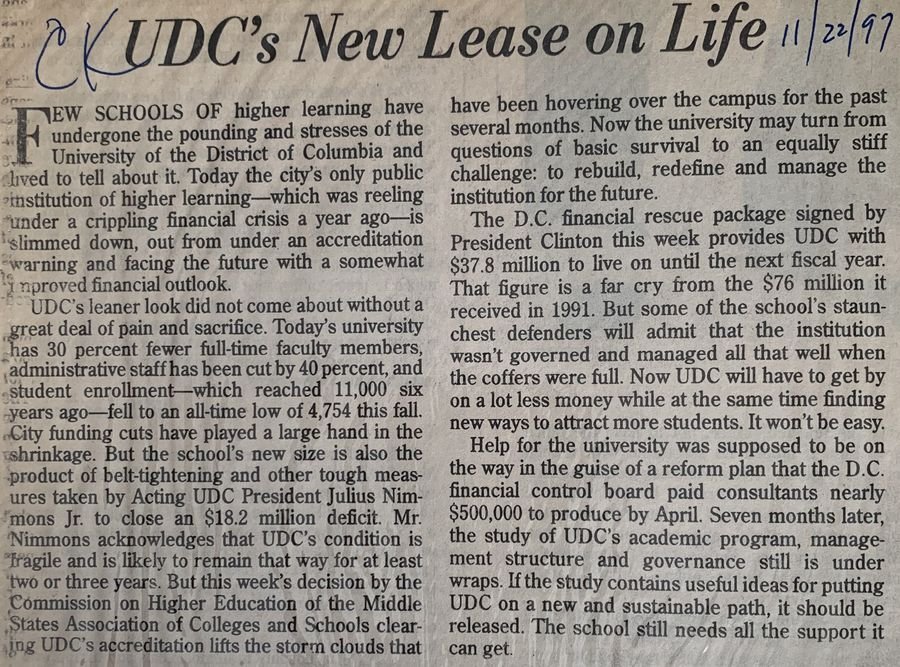 UDC's New Lease on Life