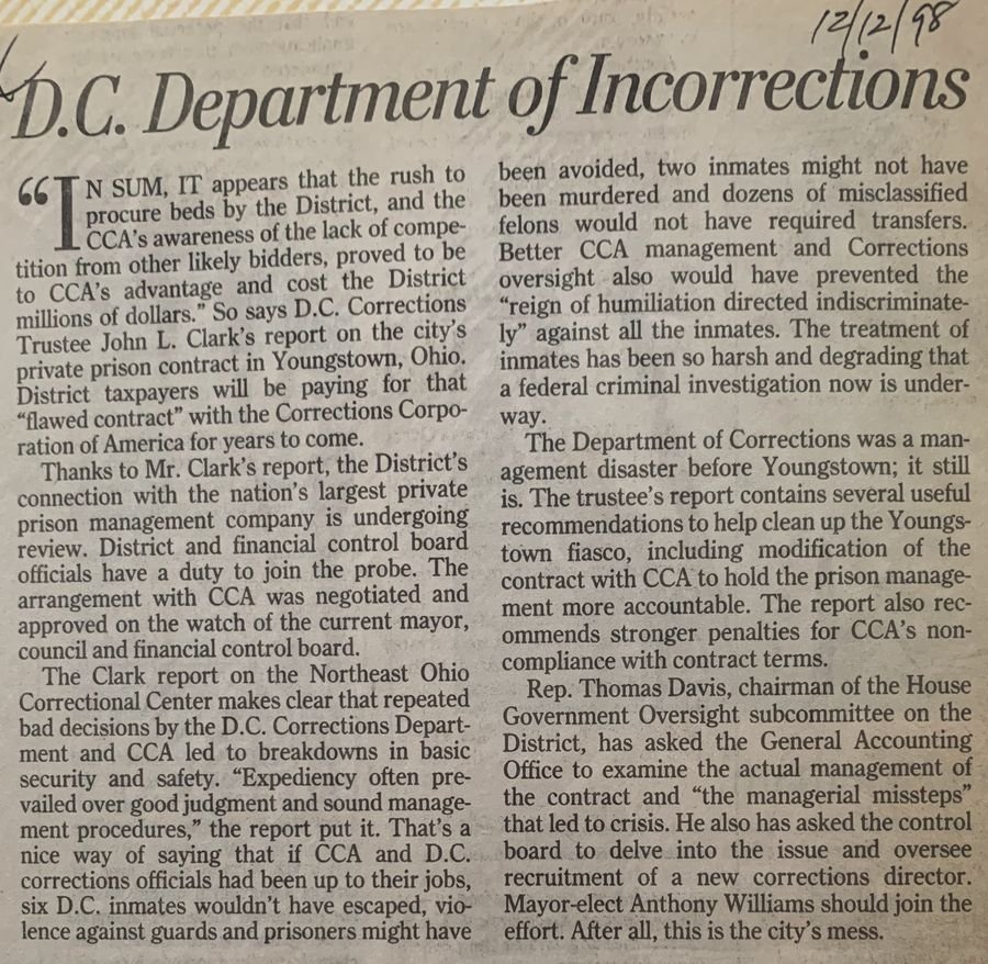 D.C. Department of Incorrections