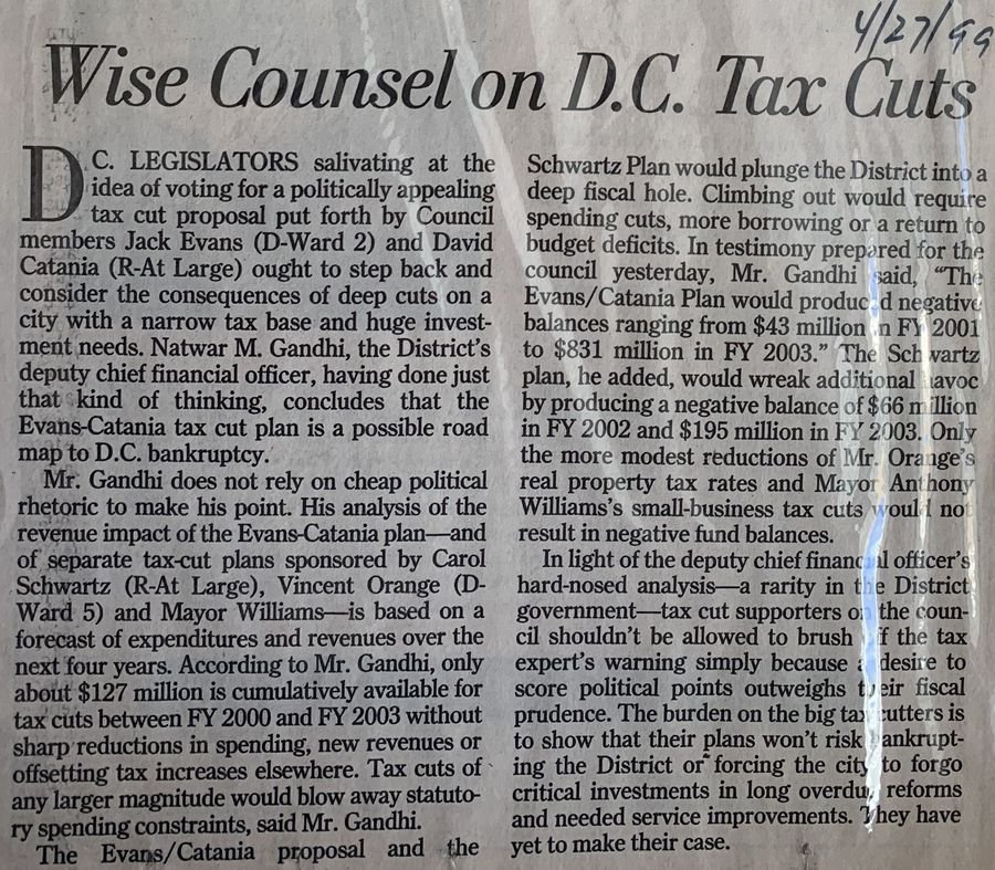 Wise Counsel on D.C. Tax Cuts