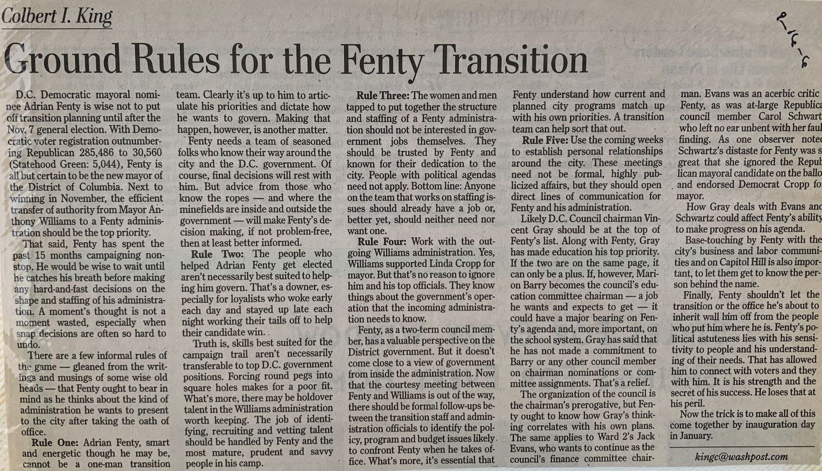 Ground Rules for the Fenty Transition