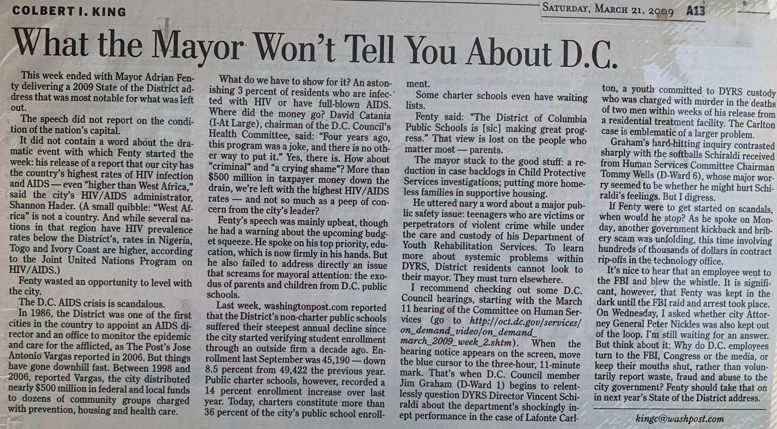 What the Mayor Won't Tell You About D.C.