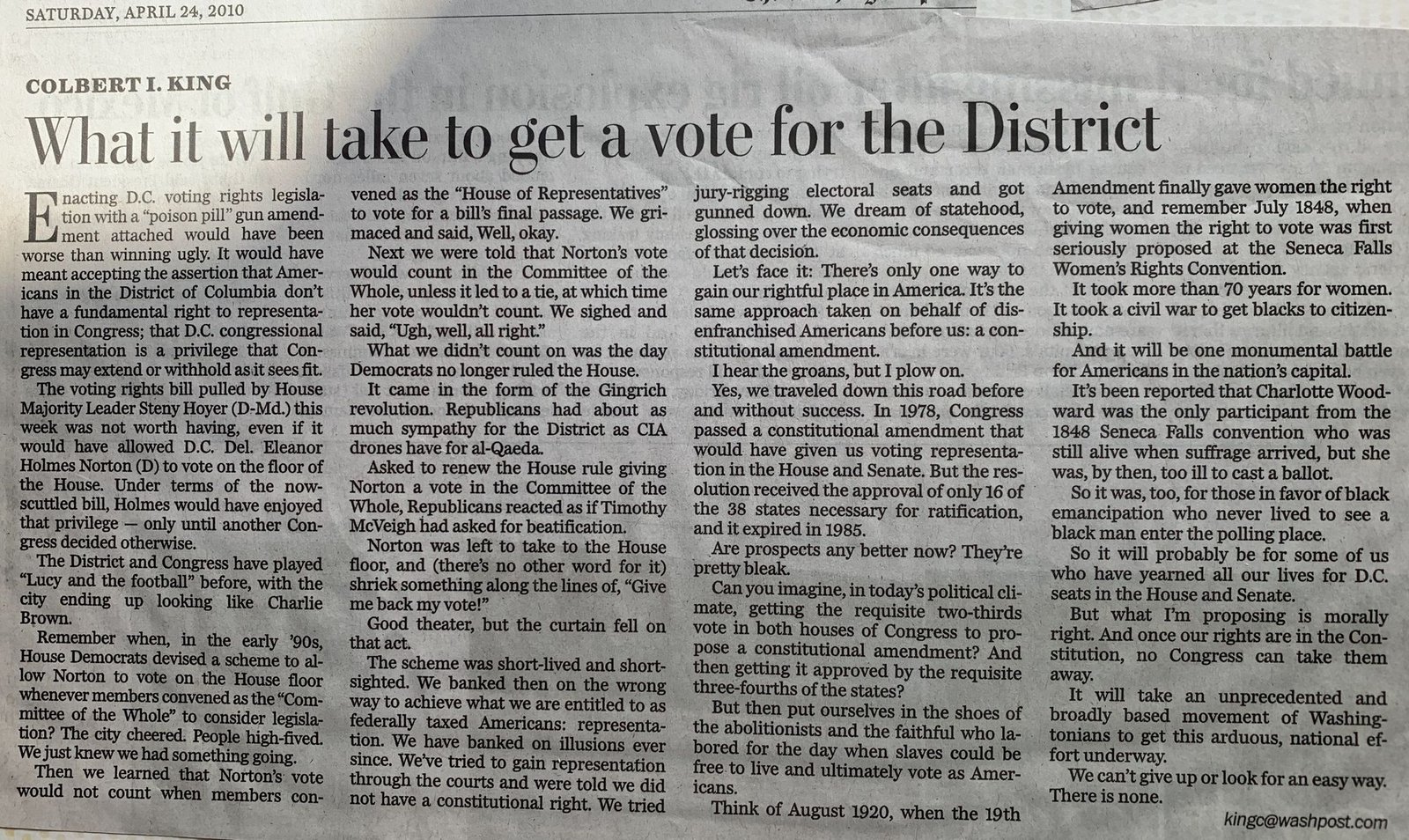 What it will take to get a vote for the District