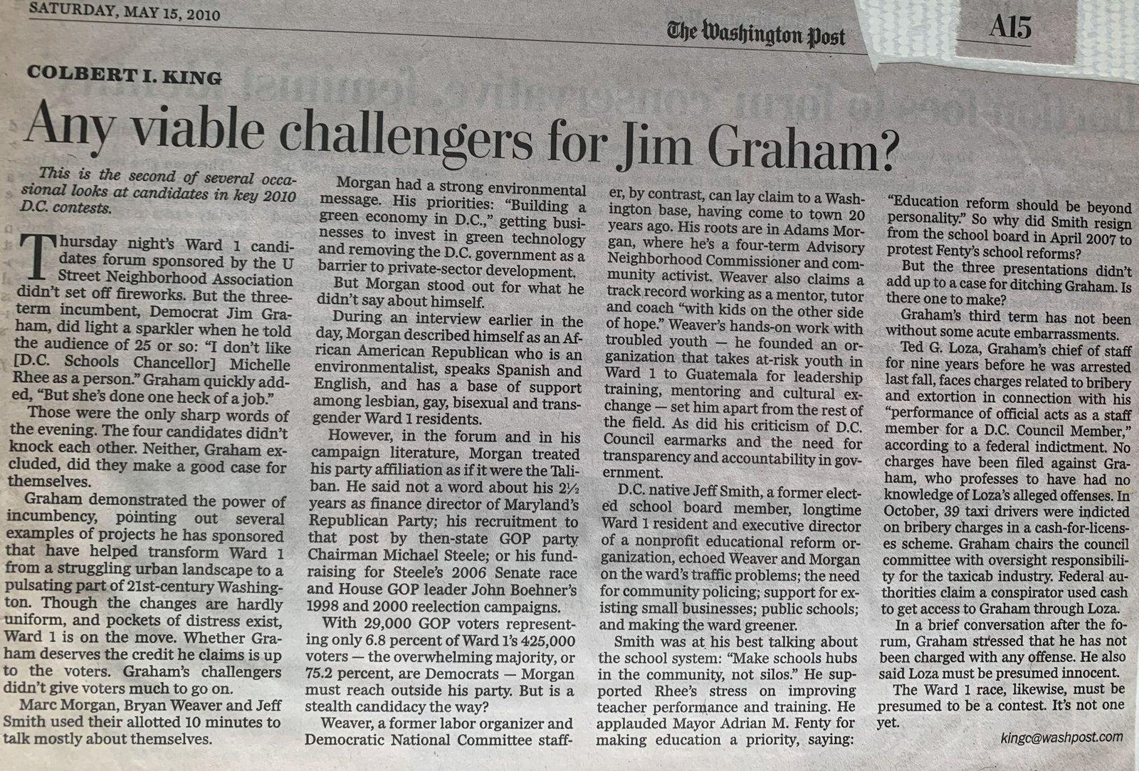 Any viable challengers for Jim Graham?